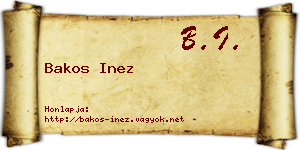 Bakos Inez névjegykártya